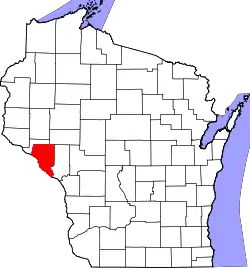 Karte von Buffalo County innerhalb von Wisconsin