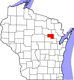 Karte von Menominee County innerhalb von Wisconsin