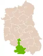 Lage des Powiat Biłgorajski in der Woiwodschaft Lublin