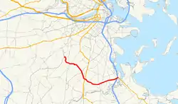 Karte der Massachusetts Route 203