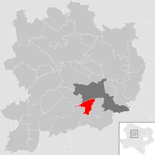 Lage der Gemeinde Mautern an der Donau im Bezirk Krems-Land (anklickbare Karte)