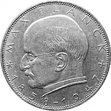 Max Planck auf der 2-DM-Münze (1957–1973)
