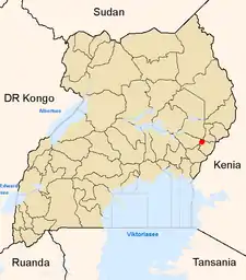 Lage von Mbale innerhalb Ugandas