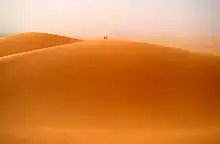 Zwei Menschen auf dem Gipfel einer der Hauptdünen