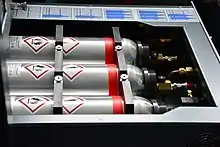 Metallhydridspeicher in einem Wasserstoffsystem.