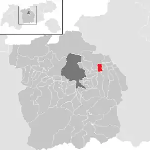 Lage der Gemeinde Mils bei Hall im Bezirk Innsbruck-Land (anklickbare Karte)