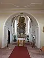 Blick zu Triumphbogen, Chor und Hochaltar