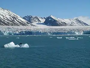 Monacobreen gesehen vom Liefdefjord