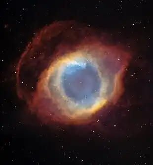 Überlagerte Aufnahme des Hubble-Weltraumteleskops und des 4-m-Teleskops des Cerro Tololo Inter-American Observatory