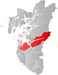 Lage der Kommune in der Provinz Rogaland