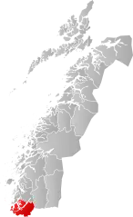 Lage der Kommune in der Provinz Nordland