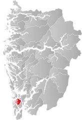 Lage der Kommune in der Provinz Vestland