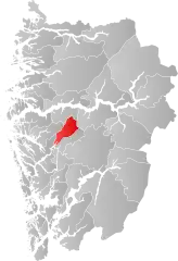 Lage der Kommune in der Provinz Vestland
