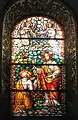 Kirchenfenster in der Apsis, Jesus übergibt Petrus die Schlüssel des Himmelreiches, Mt 16,18 EU