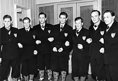 Mohn (Mitte) bei den Olympischen Spielen 1948