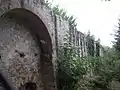 Vermutete Lage der Oberen Burg am bergseitigen Ende der südlichen Stadtmauer von Zwingenberg