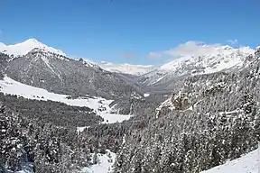 Blick vom Ofenpass in den Nationalpark Richtung Zernez