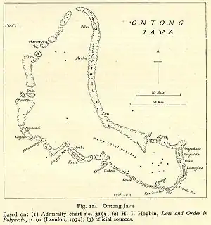 Historische Karte des Ontong-Java-Atolls