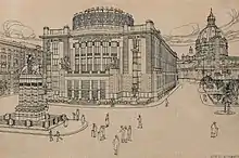 Otto Wagners Entwurf für die Neugestaltung des Platzes (1909)