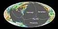 Lage der Phoenix-Platte in der Panthalassa um 180&nbsp;mya