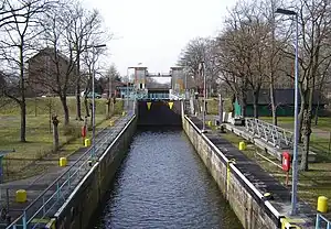 Die Schleuse von der Kanalseite