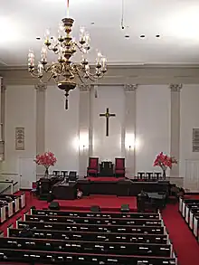 Innenansicht der Park Street Church in  Downtown Crossing