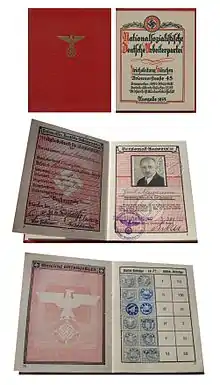 Parteibuch der Nationalsozialistischen Deutschen Arbeiterpartei im Deutschen Reich 1933 bis 1945