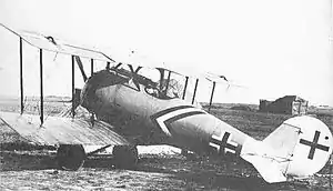 Ein Jagdflugzeug Pfalz D.VIII aus der letzten Kriegsphase