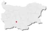 Karte von Bulgarien, Position von Peruschtiza hervorgehoben