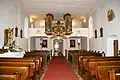 Der rückwärtige Teil der Kirche vom Altar aus gesehen