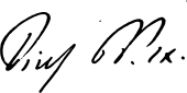 Unterschrift Pius’&nbsp;IX.