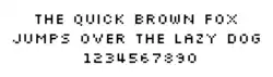 Bitmap-Pixelfont: Bei so kleinen Fonts sind Kleinbuchstaben nicht mehr sinnvoll darstellbar.