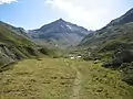 Piz Traunter Ovas von Val Bever aus aufgenommen, auf dem Weg Richtung Chamanna Jenatsch