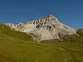 Piz digl Gurschus, aufgenommen von Alp Andies.