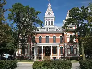 Das Livingston County Courthouse in Pontiac, gelistet im NRHP Nr. 86003165