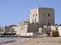 Der Turm vom Strand aus