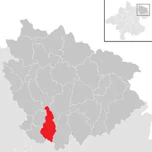 Lage der Gemeinde Pregarten im Bezirk Freistadt (anklickbare Karte)