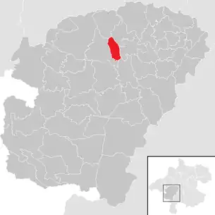 Lage der Gemeinde Puchkirchen am Trattberg im Bezirk Vöcklabruck (anklickbare Karte)
