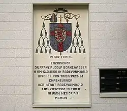 Wappen von Bischof Franz Rudolf Bornewasser