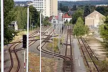 Gütergleise des Bahnhofes Chemnitz Süd (2012)