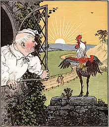 Flächig bedrucktes Büttenpapier mit sichtbarer Rippung, Randolph Caldecott (1887)
