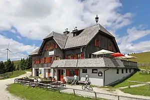 Die nach Peter Rosegger benannte Schutzhütte am Pretul