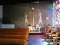 Innenraum der reformierten Kirche in Crans-Montana
