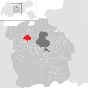 Lage der Gemeinde Reith bei Seefeld im Bezirk Innsbruck-Land (anklickbare Karte)