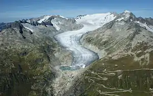 Der Rhonegletscher, Ursprung der Rhone (Foto 2011)
