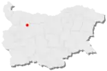 Karte von Bulgarien, Position von Roman hervorgehoben