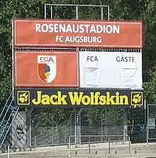 Anzeigetafel im Rosenaustadion