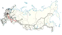 Die M5 im russischen Fernstraßennetz