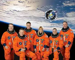 v. l. n. r. Nicholas Patrick, Terry Virts, Robert Behnken, Kathryn Hire, George Zamka, Stephen Robinson