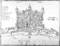 Das Goldene Tor und die Burg der Sieben Türme, Ansicht von 1685